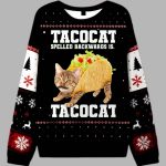 Tacocat Spelled Backwards Is Tacocat Ugly Christmas Sweater