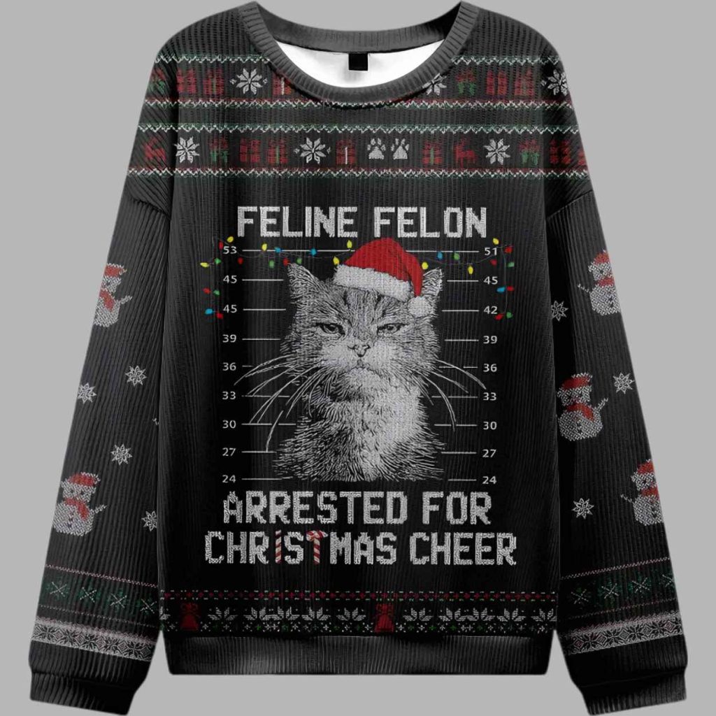 The Arrested Cat Ugly Christmas Sweater 3 The Arrested Cat Ugly Christmas Sweater 3