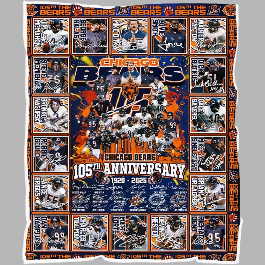 The Bears 105th Anniversary 1920 2025 Blanket 3