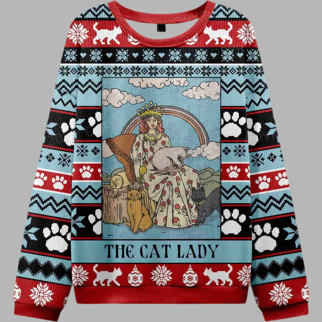 The Cat Lady Ugly Christmas Sweater 3