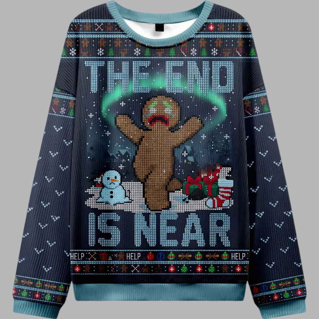 The End Is Near Gingerbreads Final Cry Ugly Christmas Sweater 3 The End Is Near Gingerbreads Final Cry Ugly Christmas Sweater 3