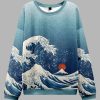 The Great Wave Off Fuji Christmas Ugly Sweater 2