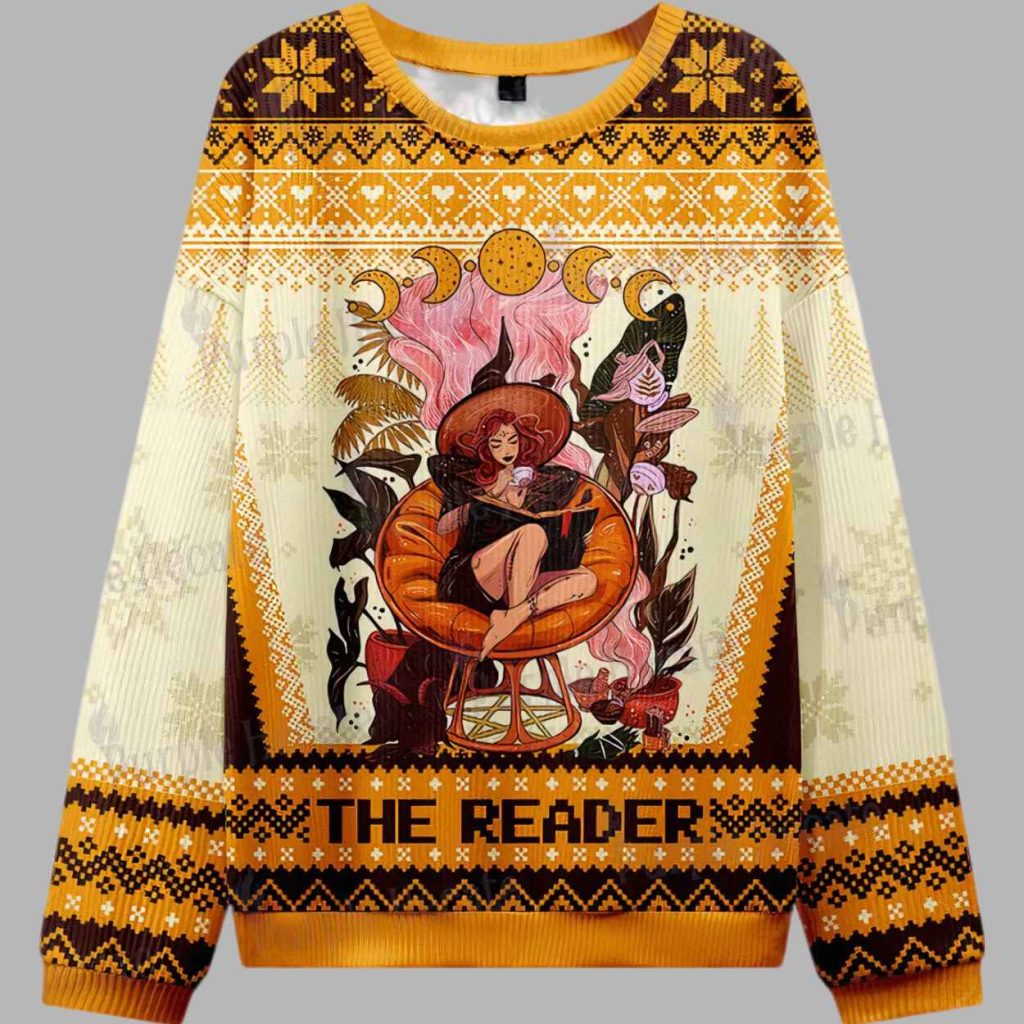 The Reader Moonlit Tales Ugly Christmas Sweater 3