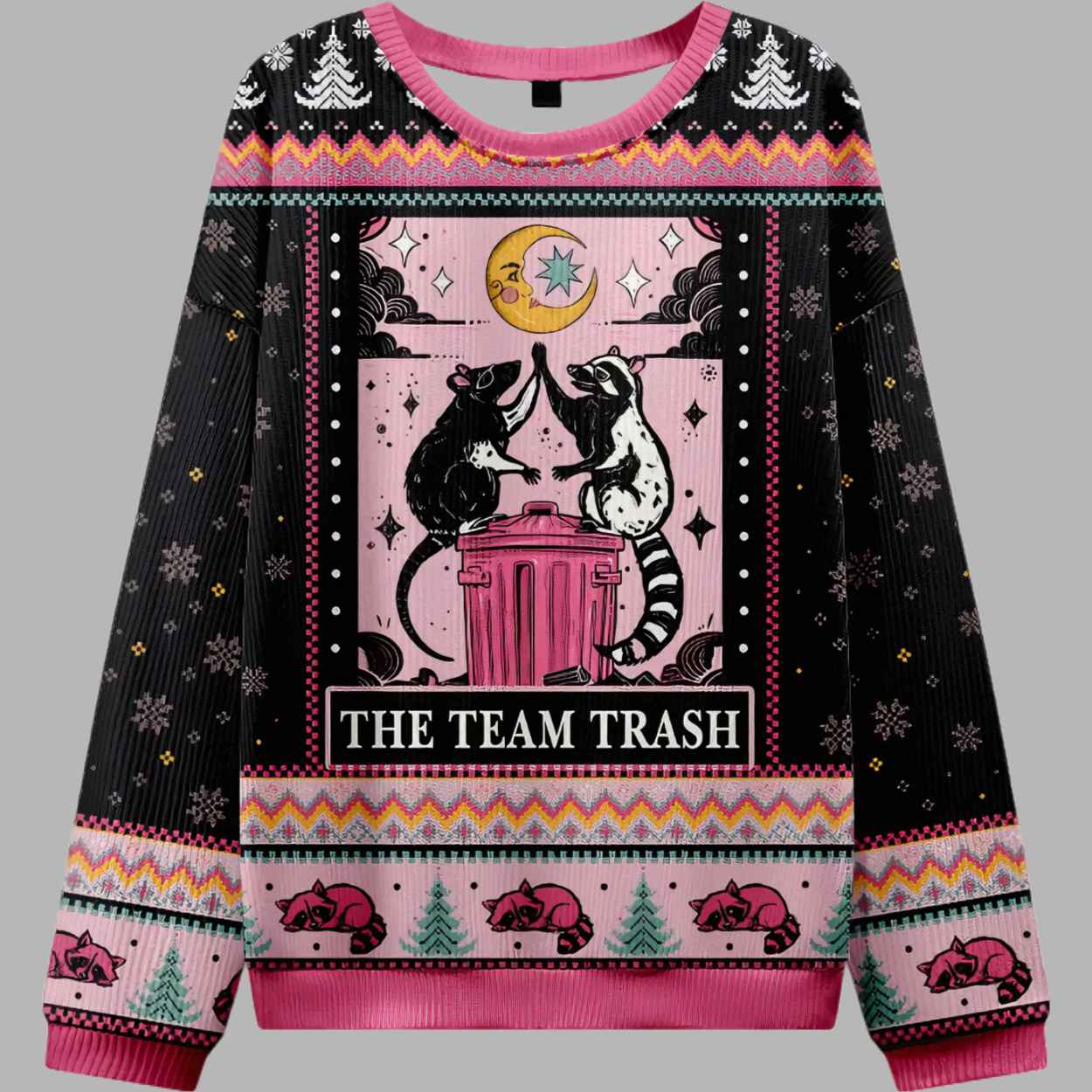 The Team Trash Opossum Ugly Christmas Sweater 1 The Team Trash Opossum Ugly Christmas Sweater 2