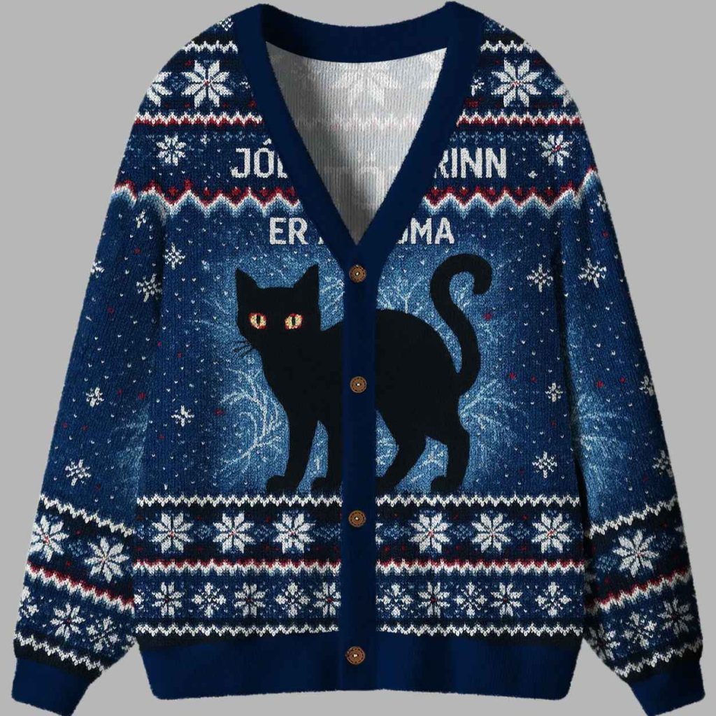 The Yule Cat Is Coming Ugly Cardigan Sweater 3 The Yule Cat Is Coming Ugly Cardigan Sweater 3