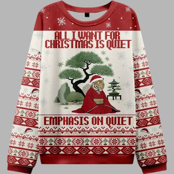 Tiger Peaceful Ugly Christmas Sweater 2
