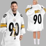 Trent Jordan Watt 90 Pittsburgh Football Unisex Blanket Hoodie