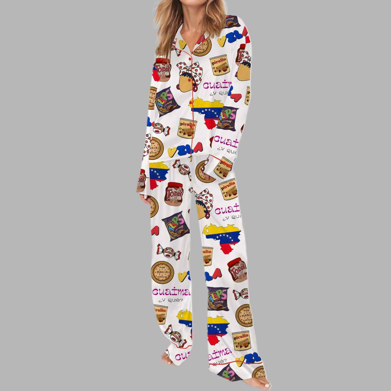 Very Venezuela Silky Satin Pajama Set 2 Very Venezuela Silky Satin Pajama Set 2