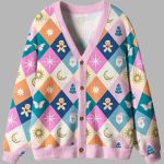Whimsical Holiday Patchwork Ugly Cardigan Sweater