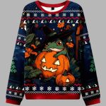 Witch Frog And Pumpkins Ugly Christmas Sweater