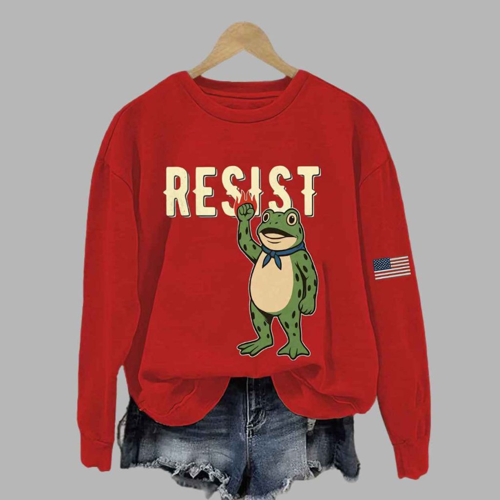 Womens Portland Frog Print Casual Sweatshirt 4