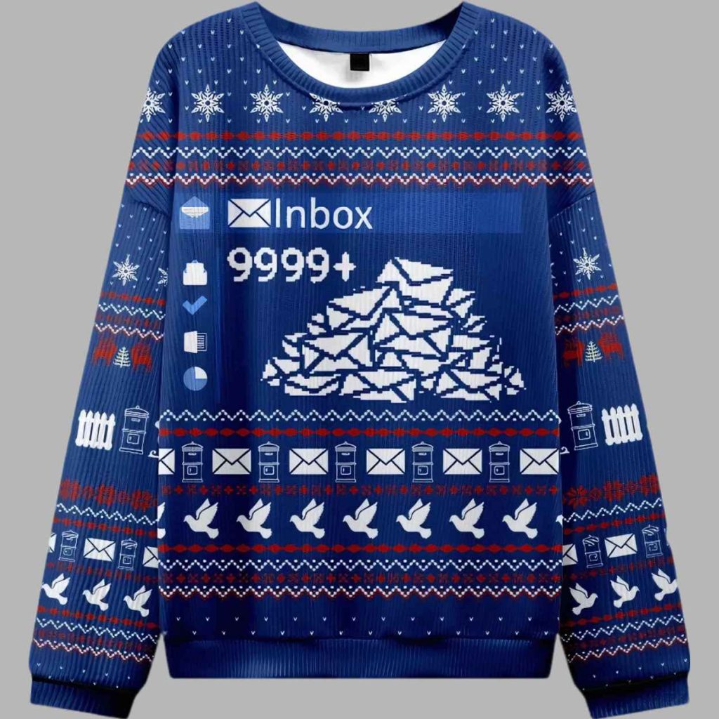 Work Emails During Holiday Ugly Christmas Sweater 3