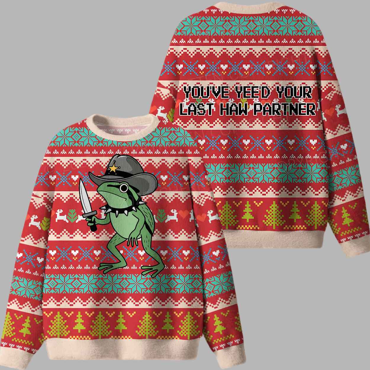 Your Last Haw Partner Ugly Christmas Sweater 1 Your Last Haw Partner Ugly Christmas Sweater 2