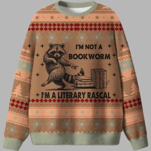 Im Not A Bookworm Im A Literary Rascal Ugly Christmas Sweater 2