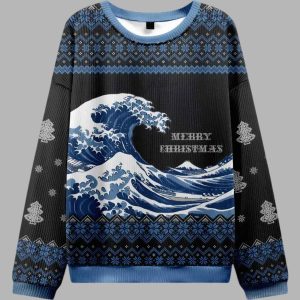 The Great Wave Japanese Ugly Christmas Sweater 1