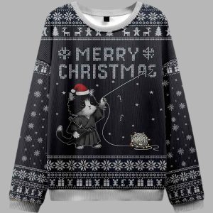 The Cats Christmas String Pull Ugly Christmas Sweater 2