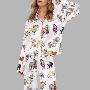 Horse Christmas Long Sleeve Satin Pajama Set 2