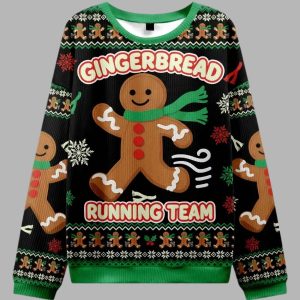 Running Gingerbread Man Christmas Ugly Sweater 2