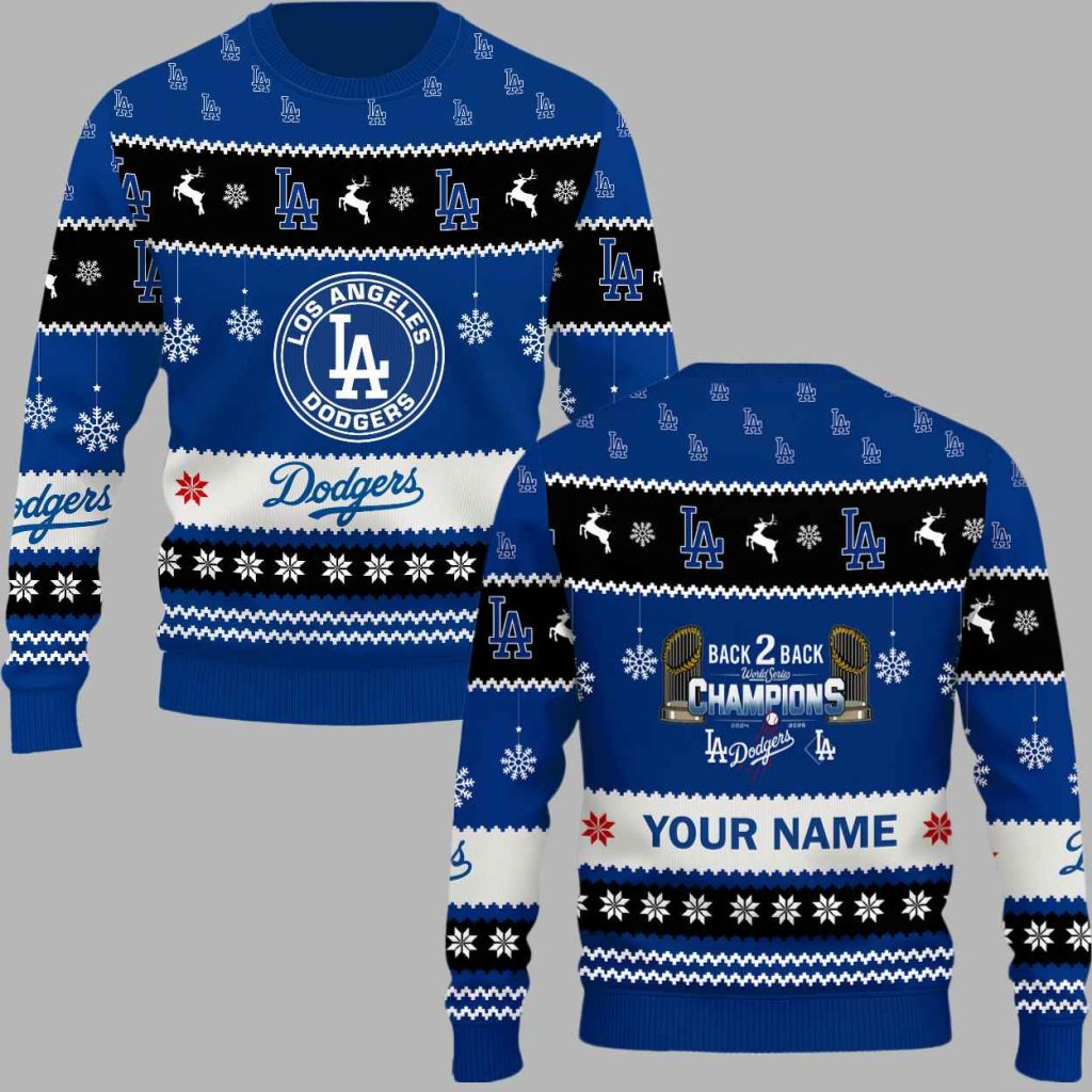 2025 Dodgers Back 2 Back World Series Ugly Christmas Sweater 2025 Dodgers Back 2 Back World Series Ugly Christmas Sweater