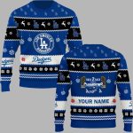 2025 Dodgers Back 2 Back World Series Ugly Christmas Sweater