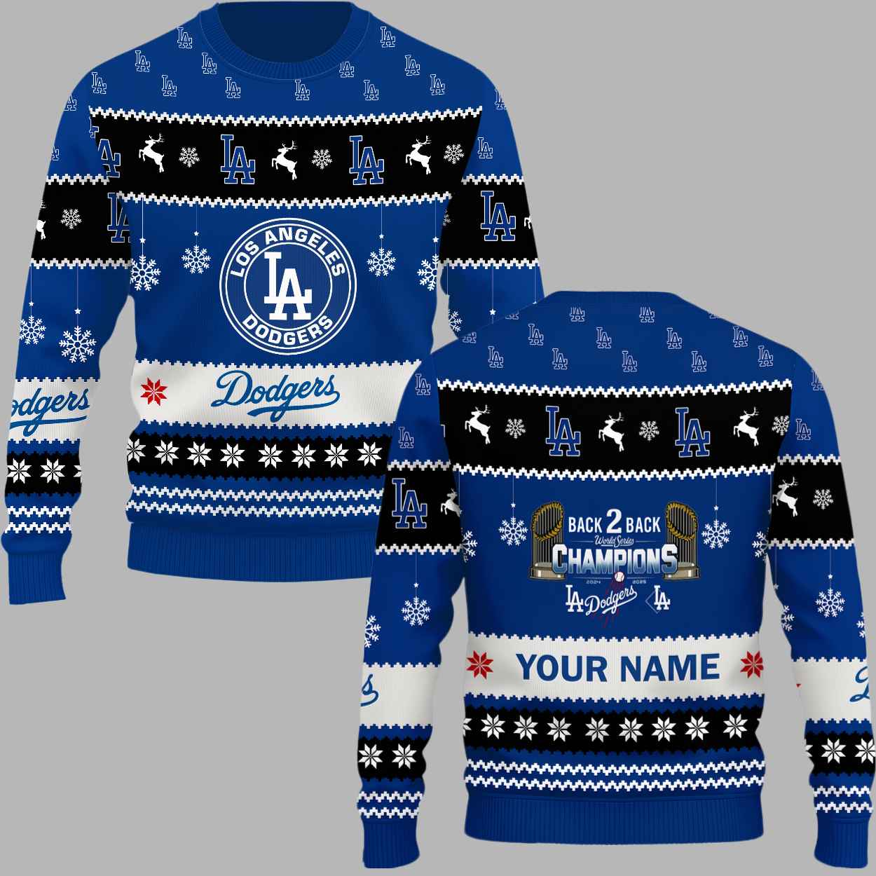 2025 Dodgers Back 2 Back World Series Ugly Christmas Sweater 1 2025 Dodgers Back 2 Back World Series Ugly Christmas Sweater
