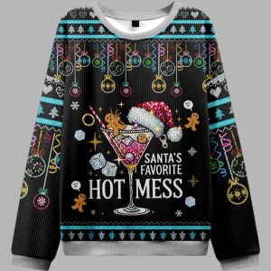 Santa's Favorite Hot Mess Christmas Ugly Sweater 1