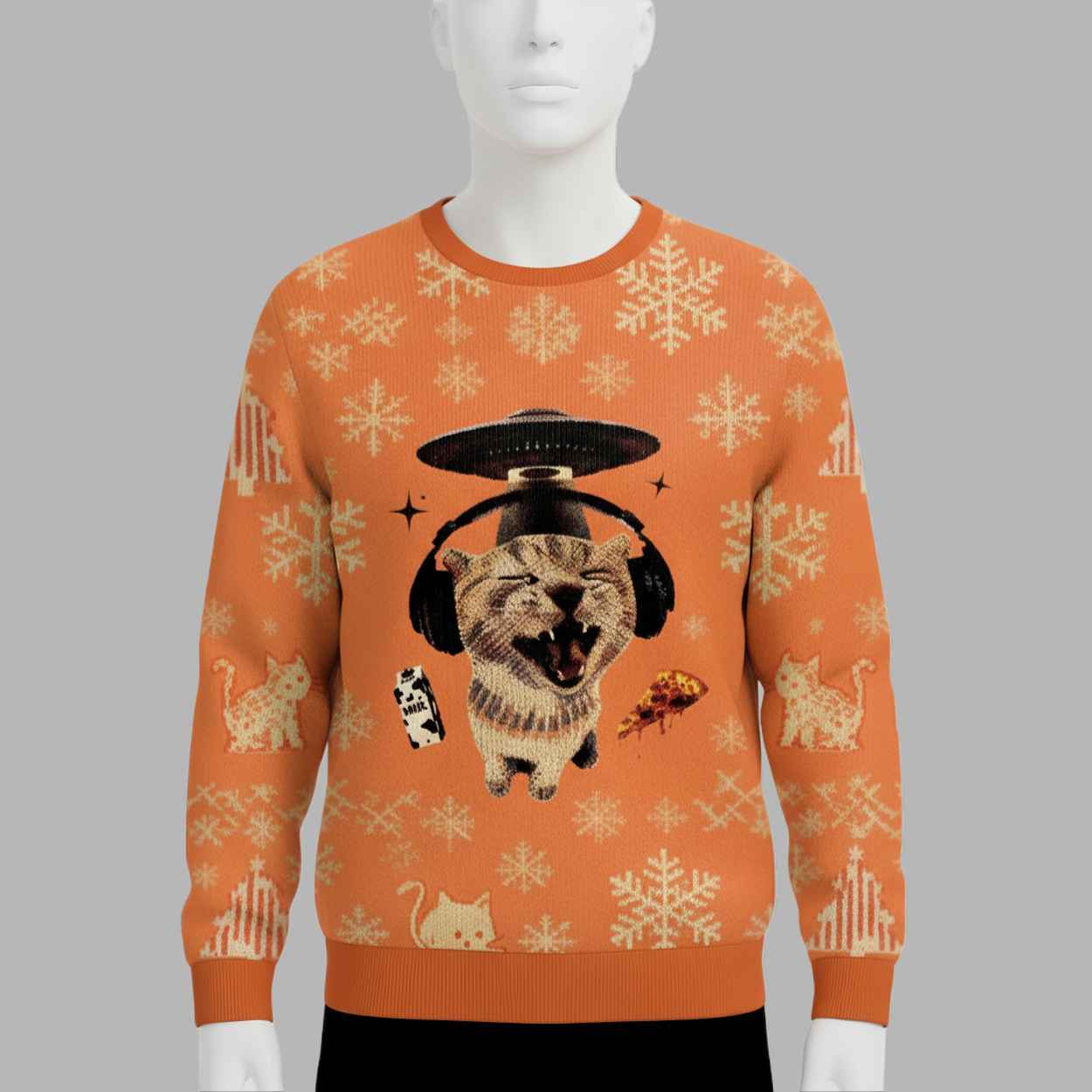 Alien Cat Meme Christmas Ugly Sweater 2 Alien Cat Meme Christmas Ugly Sweater 2