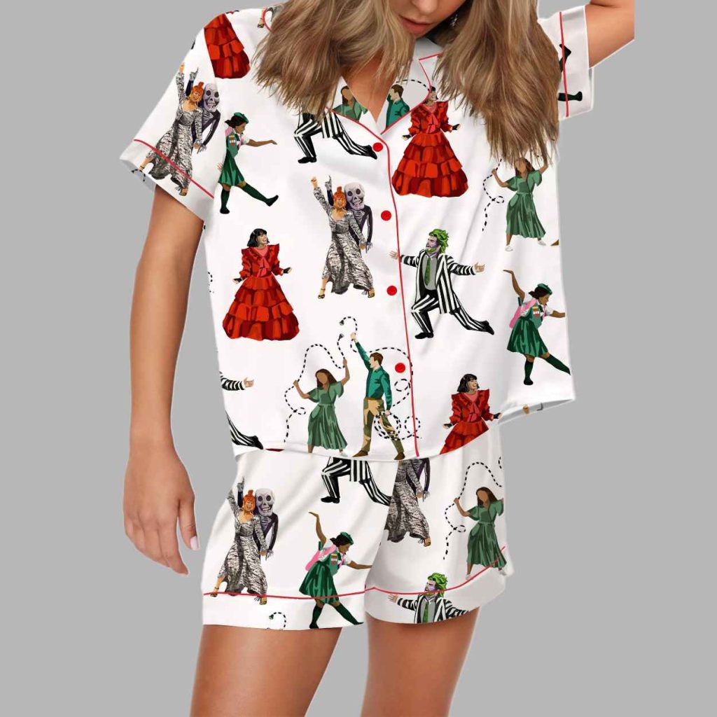 Beetle Juice Musical Silky Satin Pajama Set 4