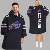 Bills Josh Allen 17 Football Blanket Hoodie