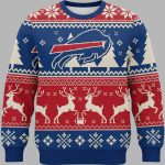 Bills Reindeer Football Christmas Ugly Sweater