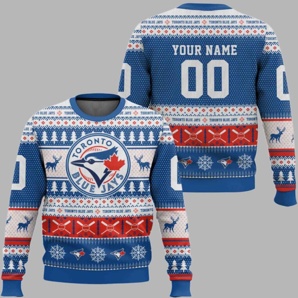 Blue Jays Custom Name And Number Ugly Sweater 3 Blue Jays Custom Name And Number Ugly Sweater 3