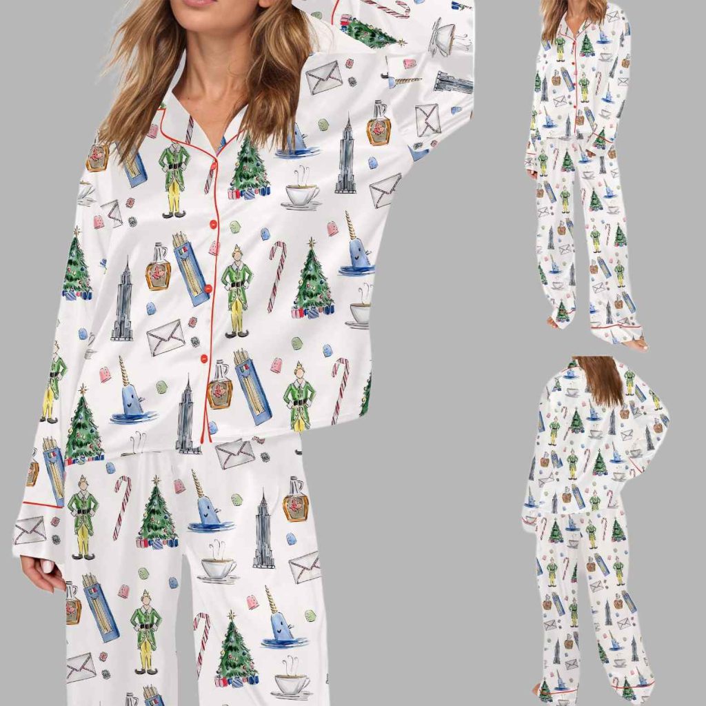 Buddy The Elf Christmas Silky Satin Pajama Set 3