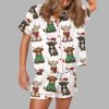 Christmas Highland Cow Silky Satin Pajama Set 4