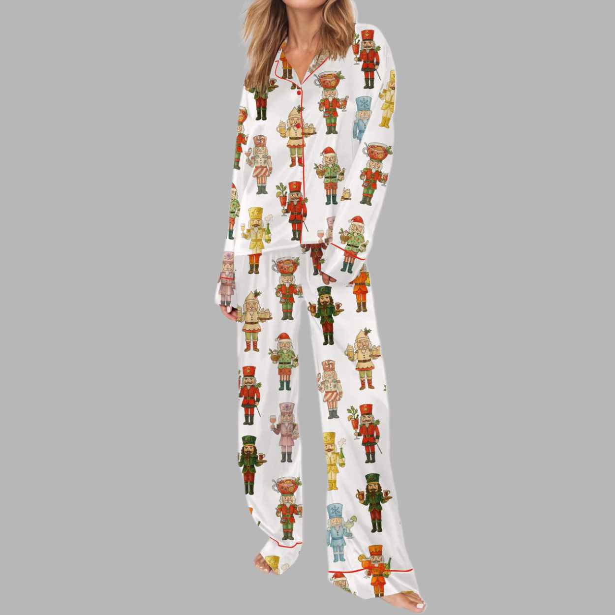 Christmas Holiday Nutcracker Silky Satin Pajama Set 2 Christmas Holiday Nutcracker Silky Satin Pajama Set 2