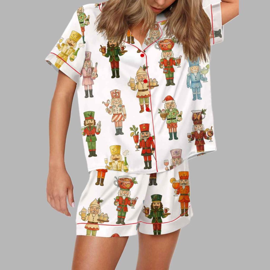 Christmas Holiday Nutcracker Silky Satin Pajama Set 4 Christmas Holiday Nutcracker Silky Satin Pajama Set 4