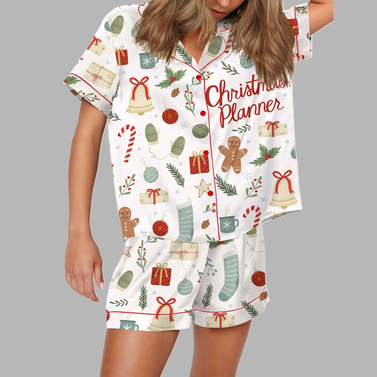 Christmas Planner Silky Satin Pajama Set 4 Christmas Planner Silky Satin Pajama Set 4