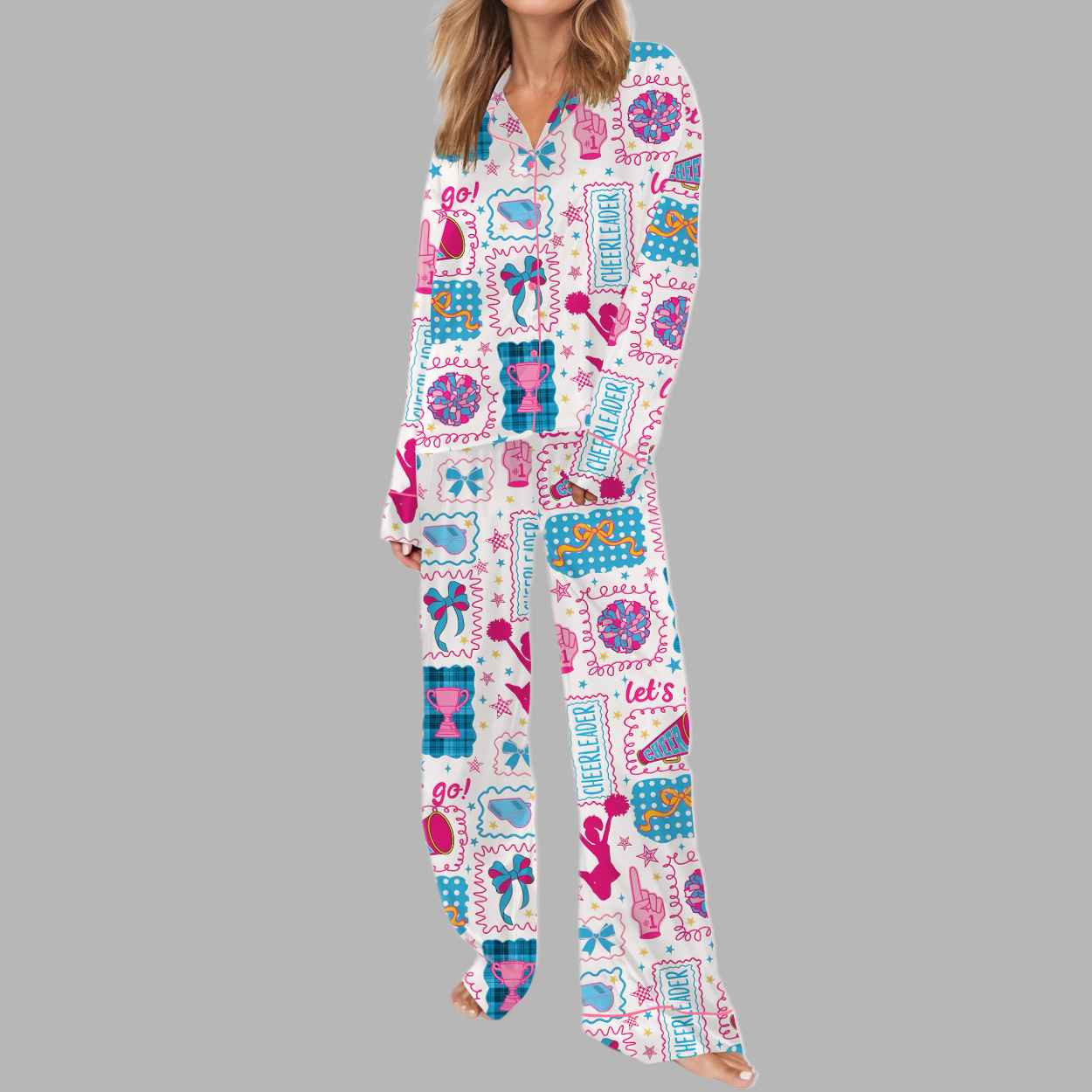 Coquette Cheer Silky Satin Pajama Set 4 Coquette Cheer Silky Satin Pajama Set 4