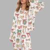 Coquette Christmas Bows Silky Satin Pajama Set
