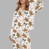 Coquette Gingerbread Men Silky Satin Pajama Set 4 Coquette Gingerbread Men Silky Satin Pajama Set
