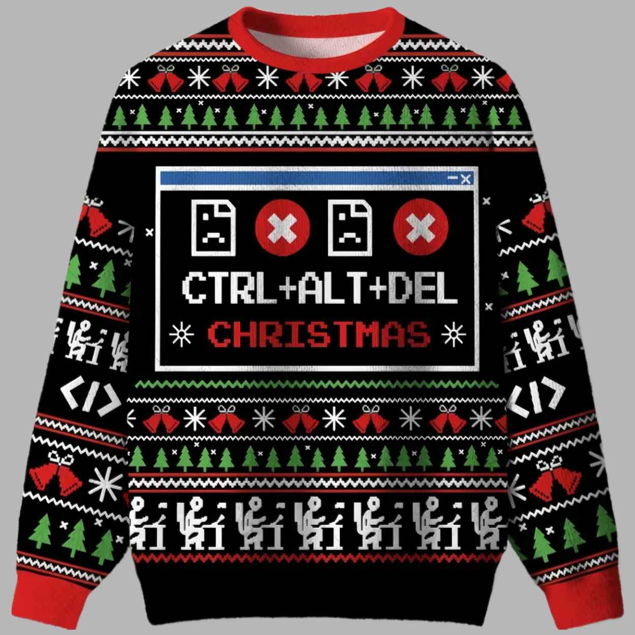 Ctrl Alt Del Christmas Ugly Christmas Sweater 1 Ctrl Alt Del Christmas Ugly Christmas Sweater 1