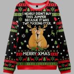 Deer Whispering To Each Other Christmas Ugly Sweater