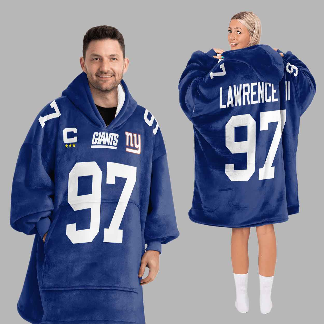 Dexter Lawrence II Captain New York G Football Unisex Blanket Hoodie 1 Dexter Lawrence II Captain New York G Football Unisex Blanket Hoodie