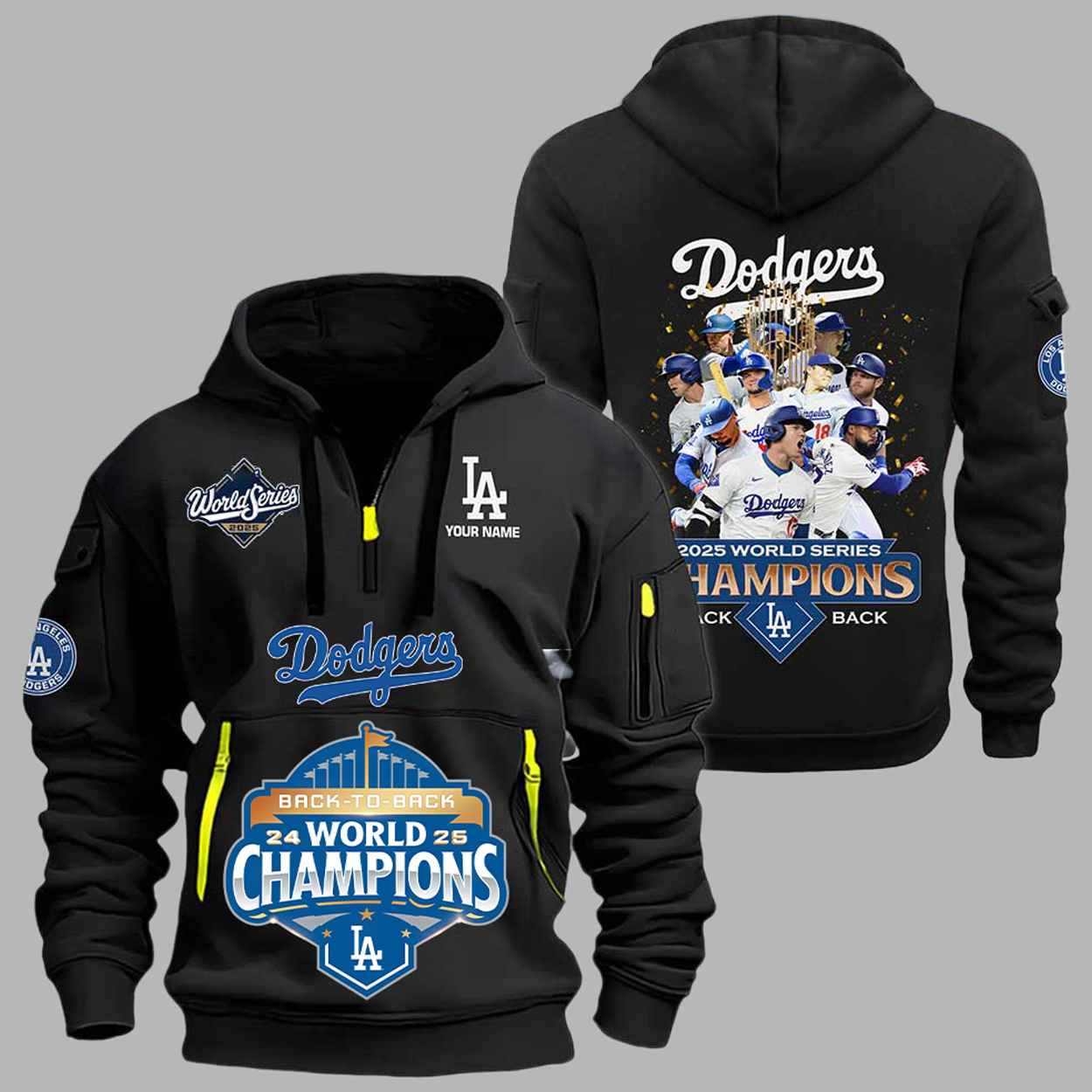 Dodgers Back To Back World Series 2025 Quarter Zip Hoodie 1 Dodgers Back To Back World Series 2025 Quarter Zip Hoodie 1