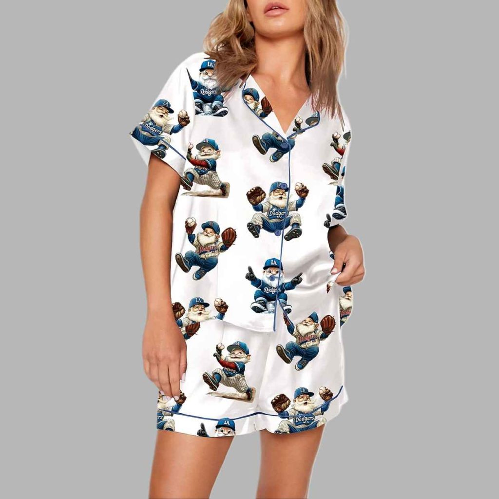Dodgers Baseball Christmas Gnome Pajama Set 3 Dodgers Baseball Christmas Gnome Pajama Set 3