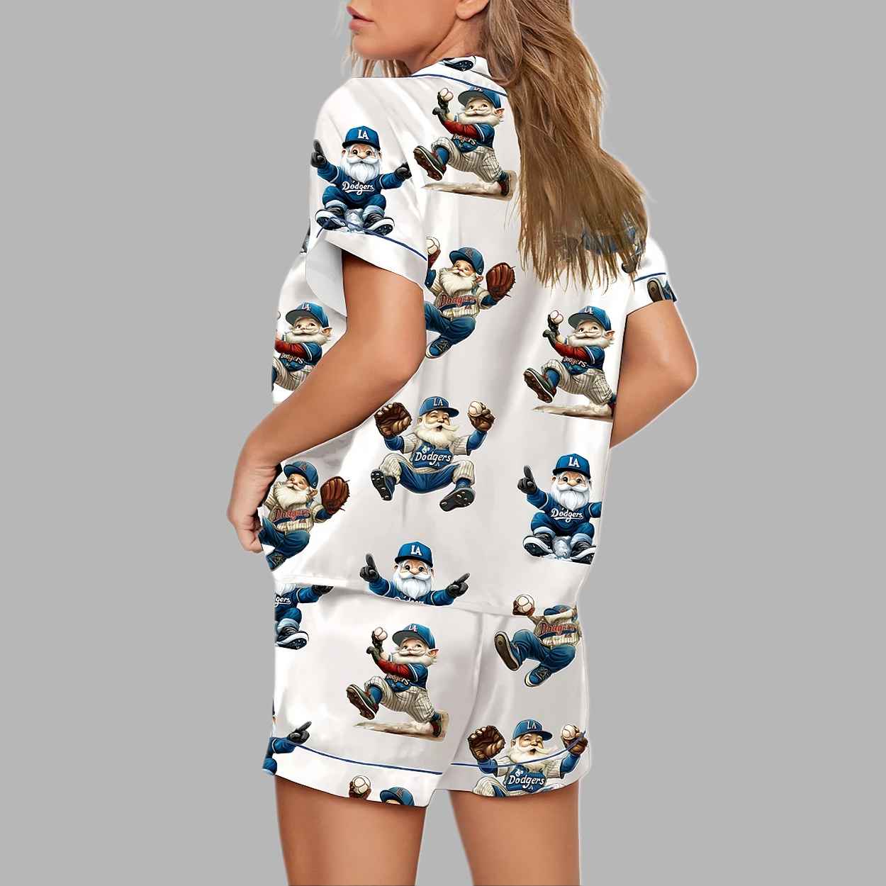 Dodgers Baseball Christmas Gnome Pajama Set 3 Dodgers Baseball Christmas Gnome Pajama Set 4