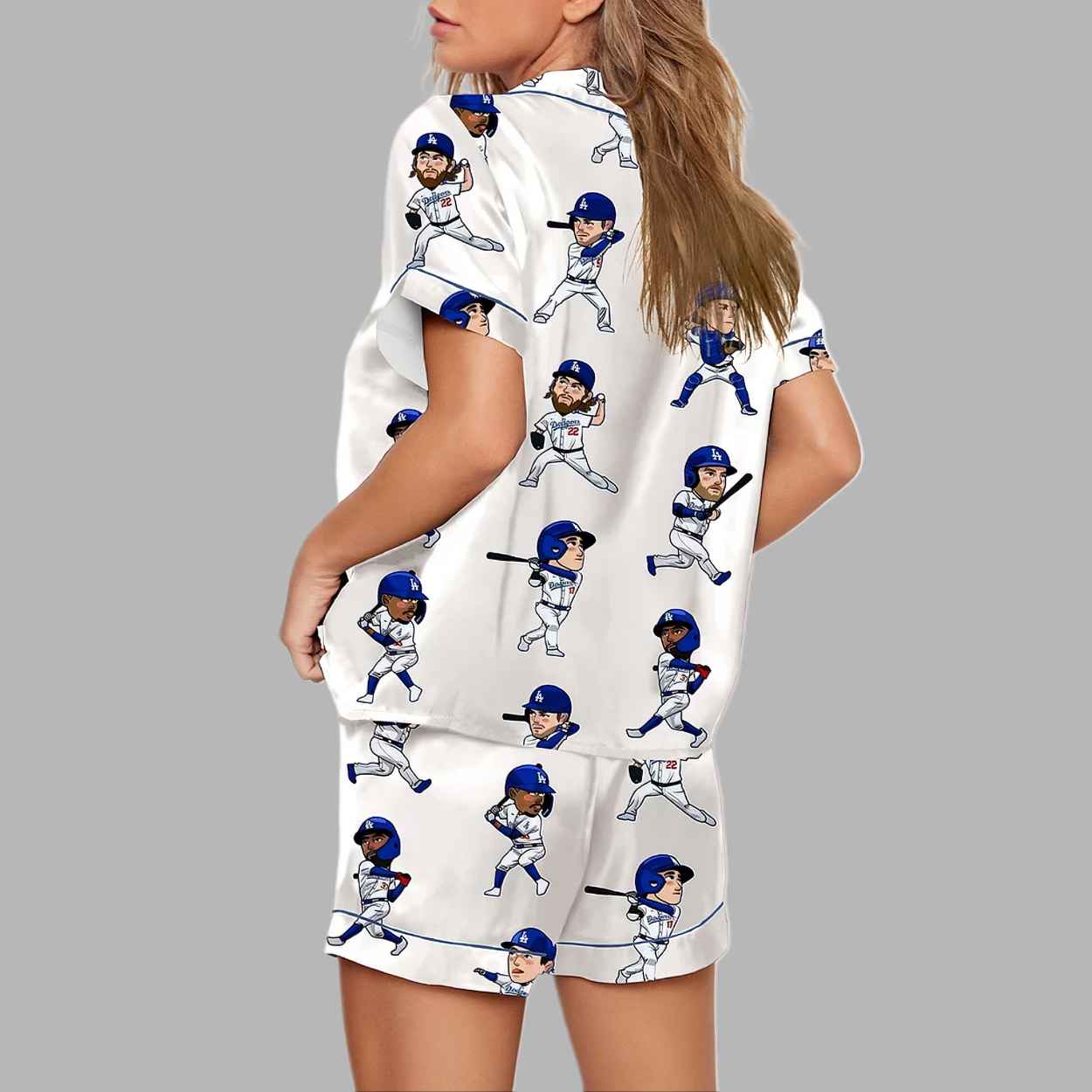 Dodgers Cartoon Baseball Player World Series Pajama Set 2 Dodgers Cartoon Baseball Player World Series Pajama Set 4