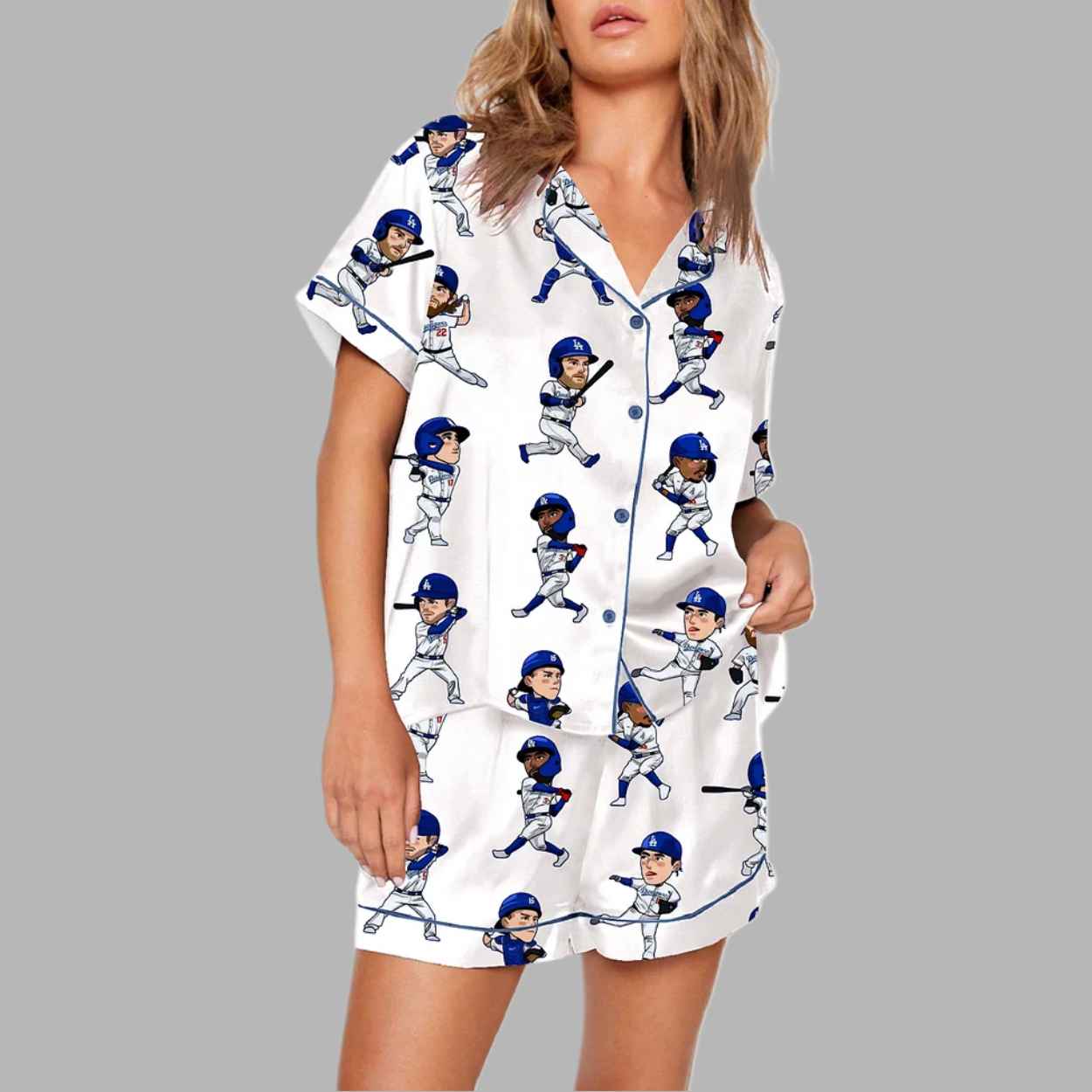 Dodgers Cartoon Baseball Player World Series Pajama Set 3 Dodgers Cartoon Baseball Player World Series Pajama Set 5