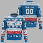 Dodgers Custom Name And Number Ugly Sweater