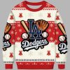 Dodgers LA Red Christmas Ugly Sweater 2