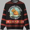 Emotional Support Capybara Ugly Christmas Sweater 4 Emotional Support Capybara Ugly Christmas Sweater 1
